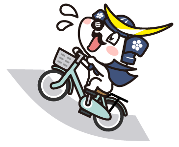 坂道を自転車で漕ぐイメージ